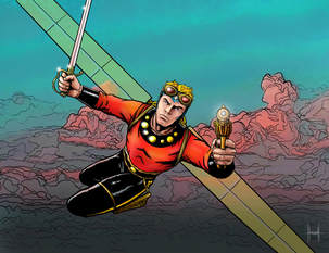 Flash Gordon - One of my first attempts at digital art - by Rick Hannah.